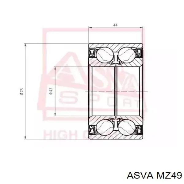 mz49 Asva junta homocinética exterior delantera