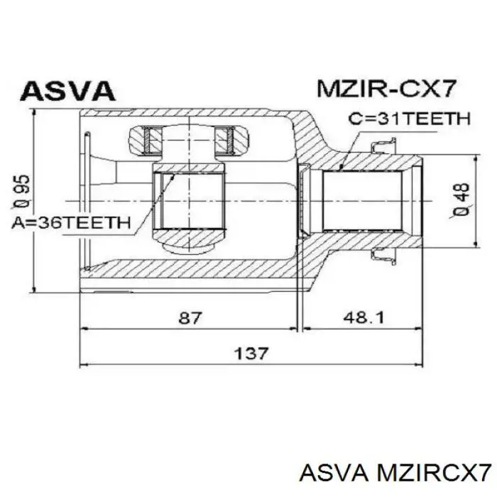 Junta homocinética interna delantera derecha Mazda GP2722520A precio, desde 65,13 EUR