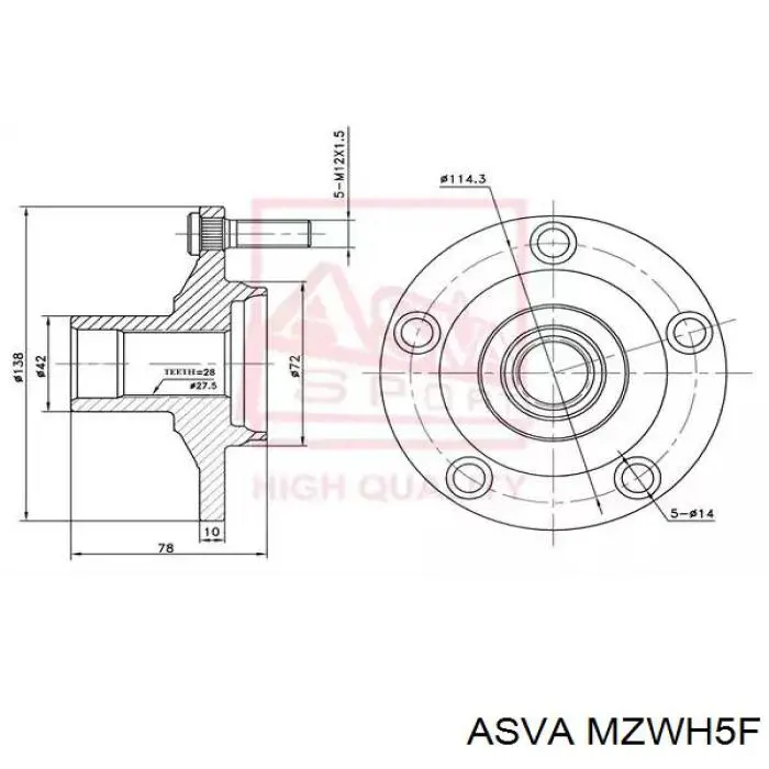 MZWH5F Asva Cubo delantero