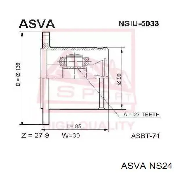 NS24 Asva junta homocinética exterior delantera