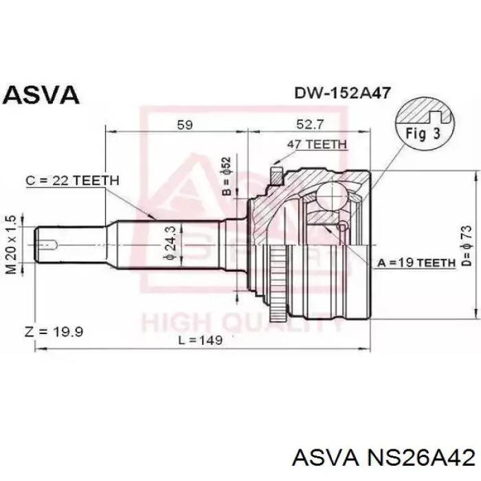 Junta homocinética exterior delantera Nissan/Infiniti 3910071J10 precio, desde 48,93 EUR