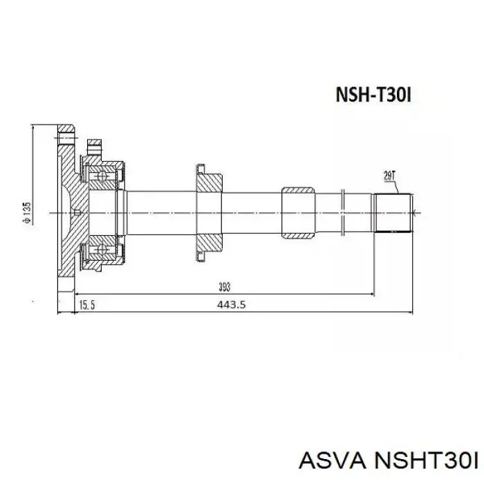 Eje intermedio de transmisión NTY NPWNS054R precio, desde 123,42 EUR