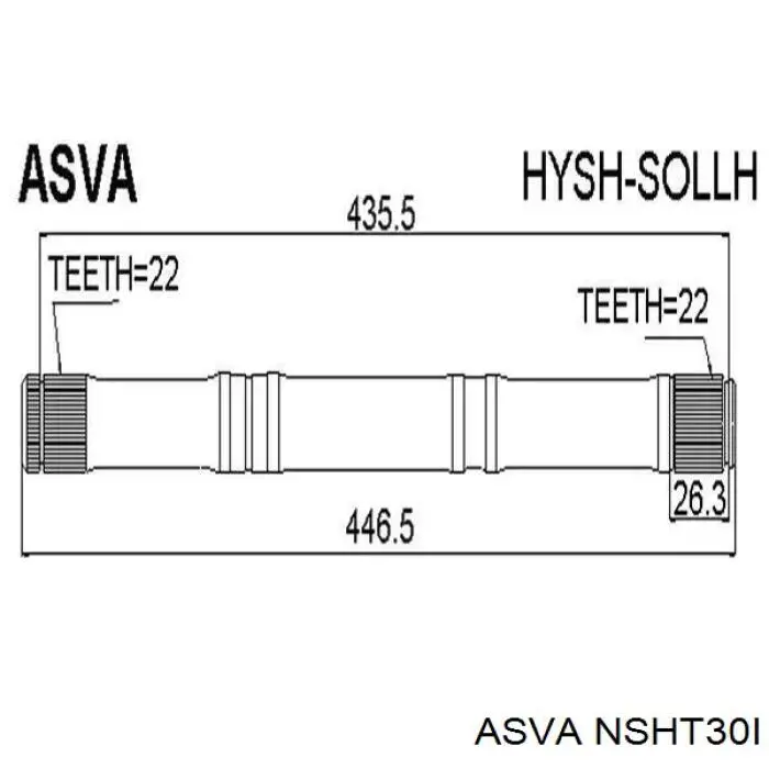 Semieje de transmisión intermedio para Nissan X-Trail (T30)