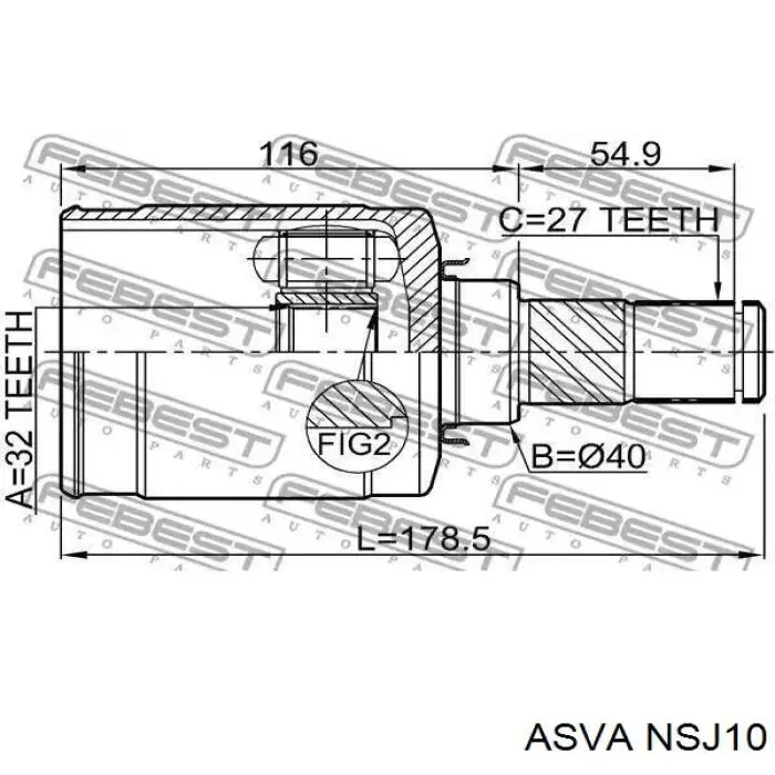 Junta homocinética exterior delantera Nissan/Infiniti 39211JD22B precio, desde 33,73 EUR
