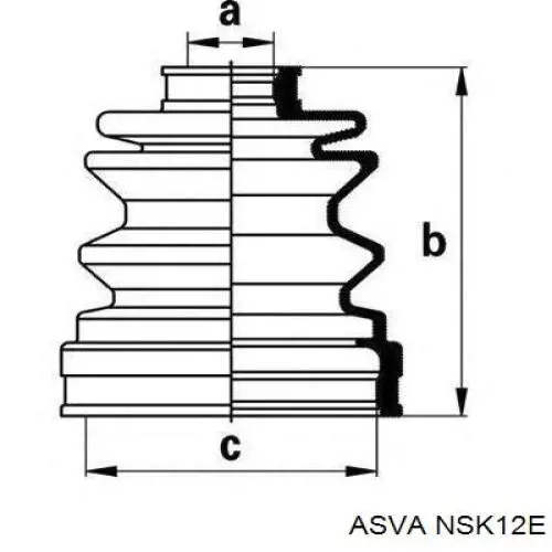 NSK12E Asva junta homocinética exterior delantera