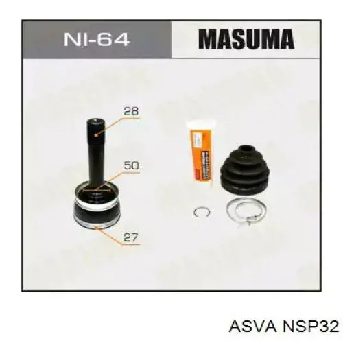 Junta homocinética exterior delantera para Nissan Navara (D40M)