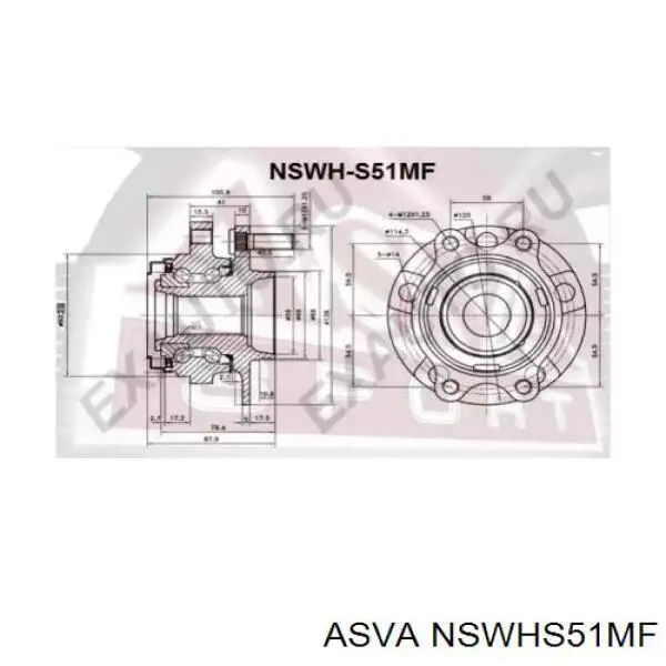 NSWH-S51MF Asva cubo de rueda delantero