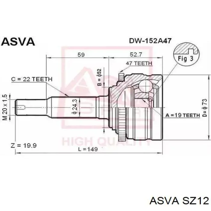 Junta homocinética exterior delantera Suzuki 4410160A20000 precio, desde 64,98 EUR
