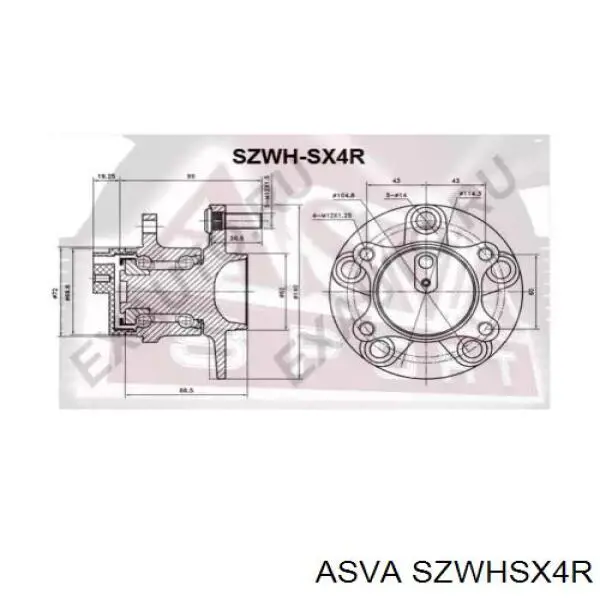 SZWHSX4R Asva cubo de rueda trasero