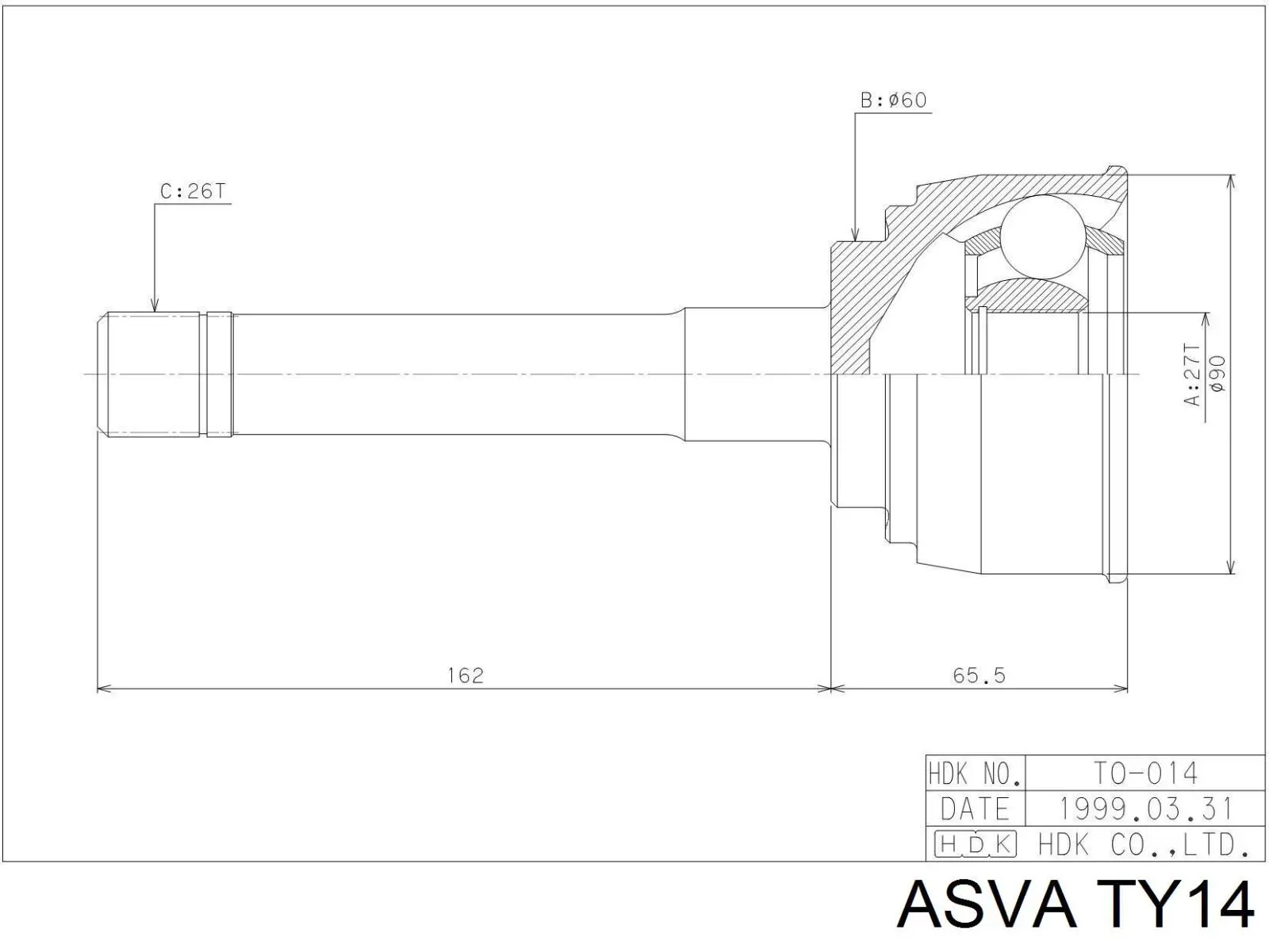 4346029595 Toyota Junta homocinética