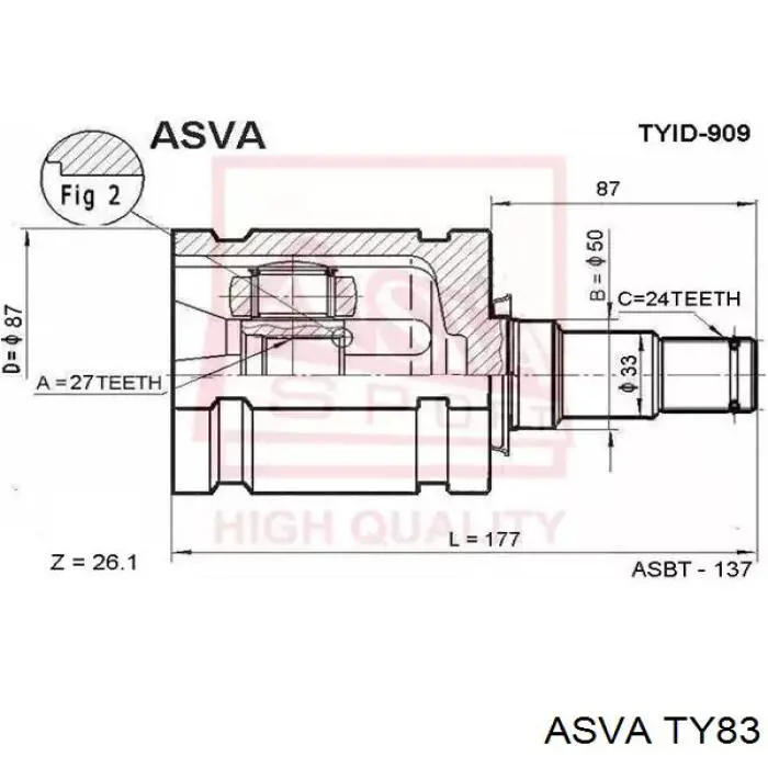 CV-9065 Kavo Parts junta homocinética exterior delantera