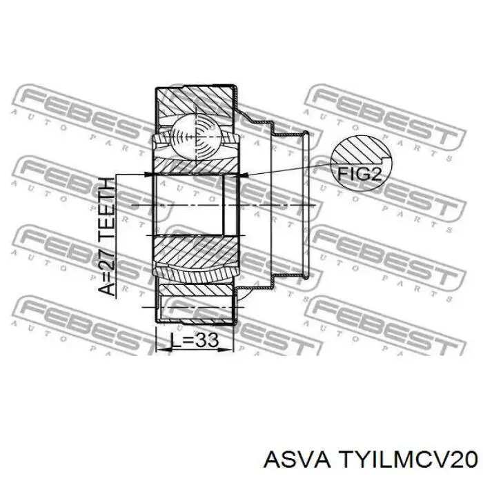 Junta homocinética interna delantera 4340917010 Toyota