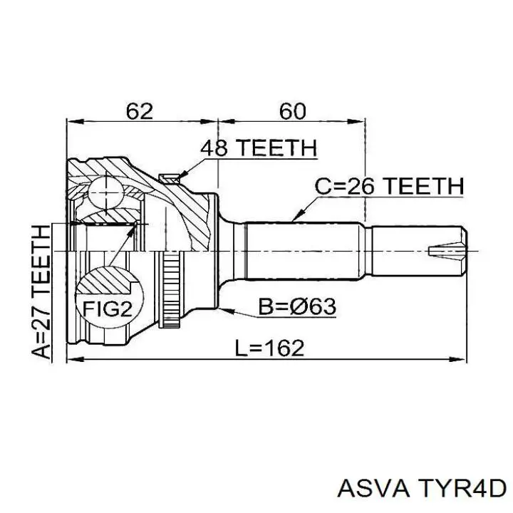 Árbol de transmisión delantero izquierdo para Toyota RAV4 (XA2)