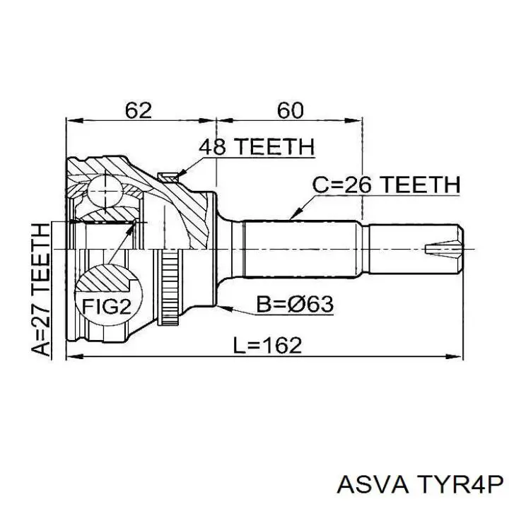 Árbol de transmisión delantero derecho para Toyota RAV4 (XA2)