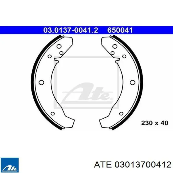 03.0137-0041.2 ATE zapatas de frenos de tambor traseras