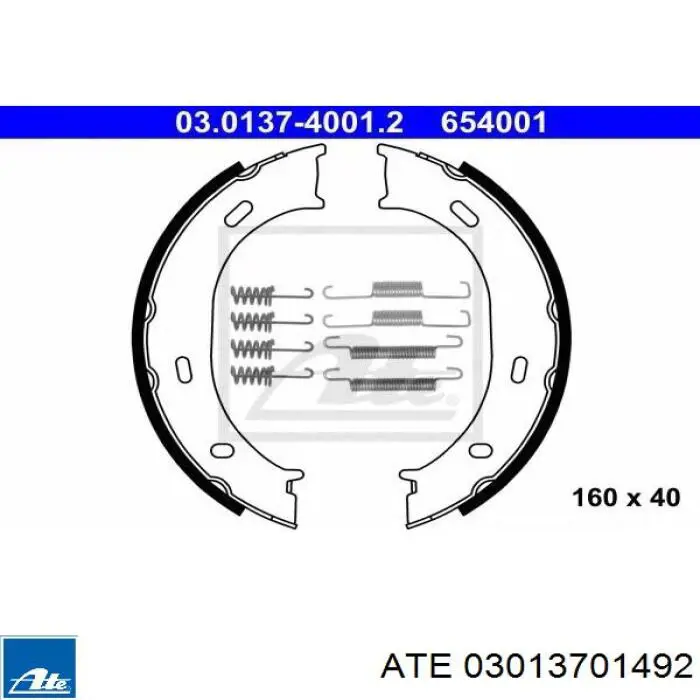 03.0137-0149.2 ATE zapatas de frenos de tambor traseras