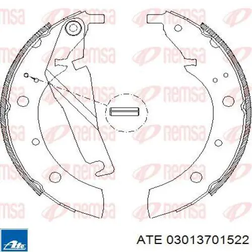 03013701522 ATE zapatas de frenos de tambor traseras
