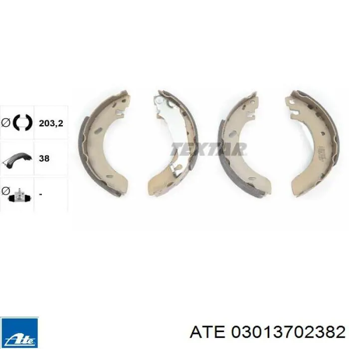 03.0137-0238.2 ATE zapatas de frenos de tambor traseras