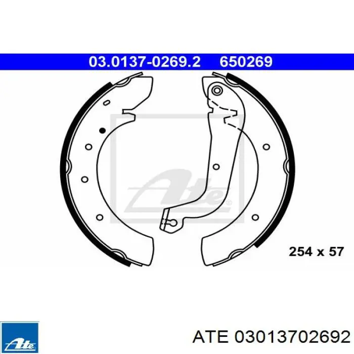 03013702692 ATE zapatas de frenos de tambor traseras