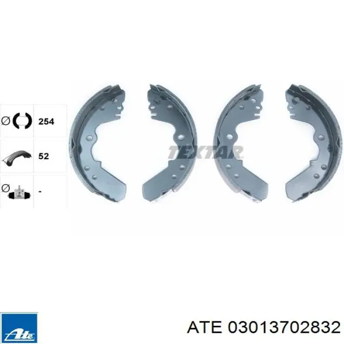 03013702832 ATE zapatas de frenos de tambor traseras