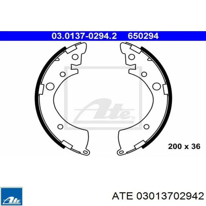 03.0137-0294.2 ATE zapatas de frenos de tambor traseras