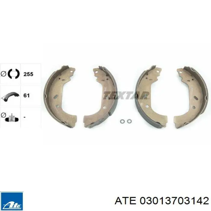 03.0137-0314.2 ATE zapatas de frenos de tambor traseras