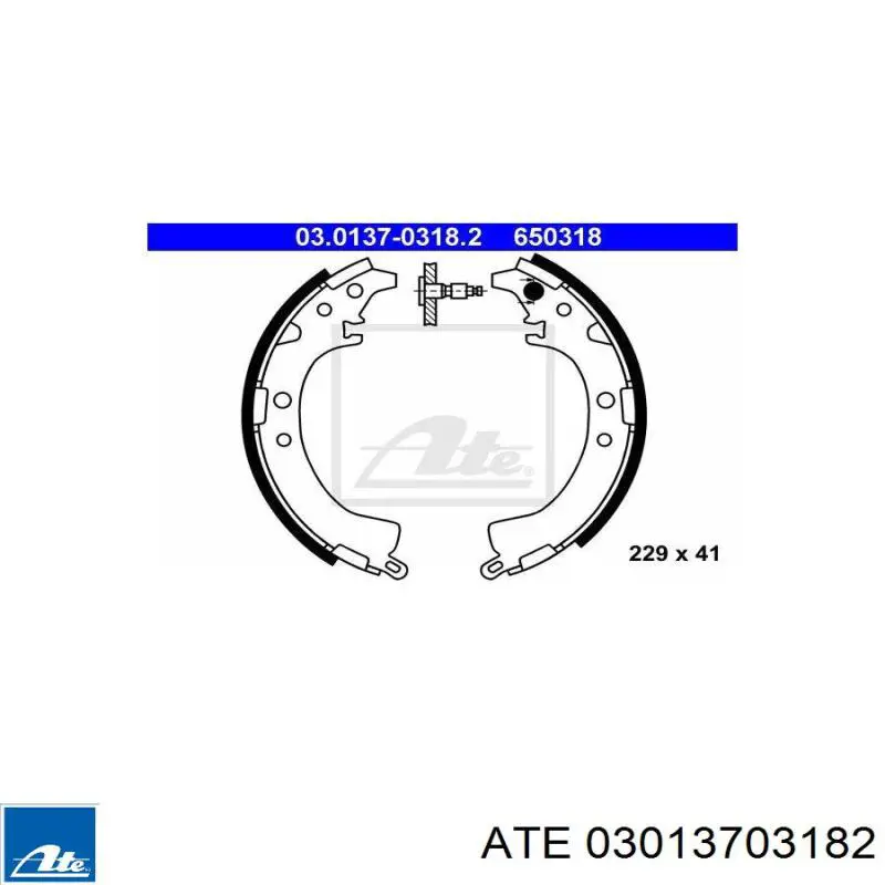 03.0137-0318.2 ATE zapatas de frenos de tambor traseras