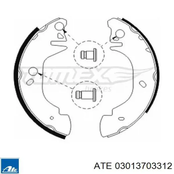 03013703312 ATE zapatas de frenos de tambor traseras