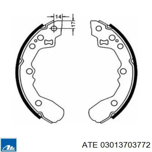 03.0137-0377.2 ATE zapatas de frenos de tambor traseras