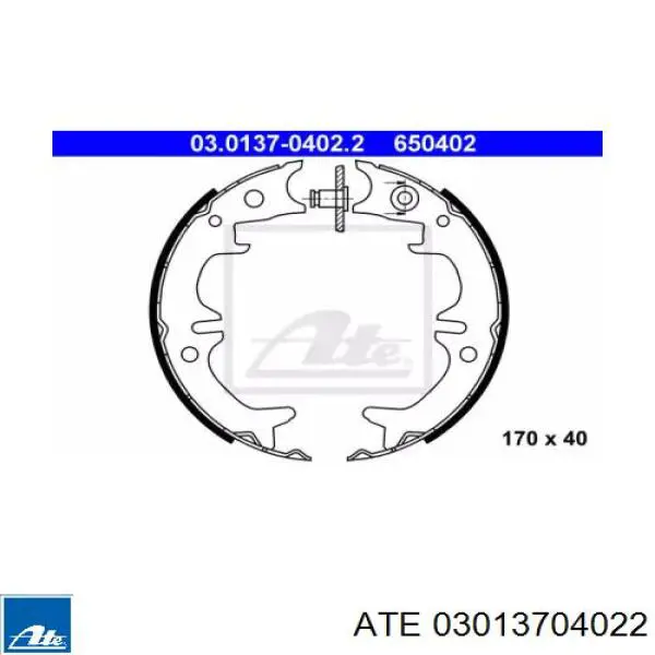 03.0137-0402.2 ATE juego de zapatas de frenos, freno de estacionamiento