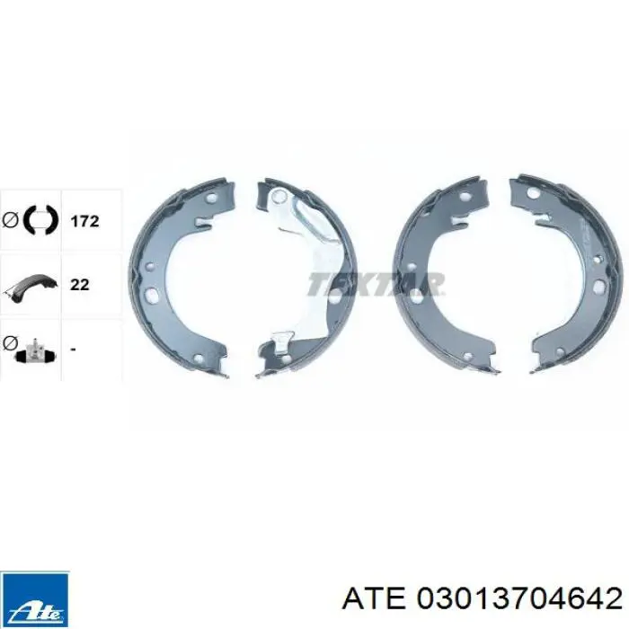 03.0137-0464.2 ATE zapatas de frenos de tambor traseras