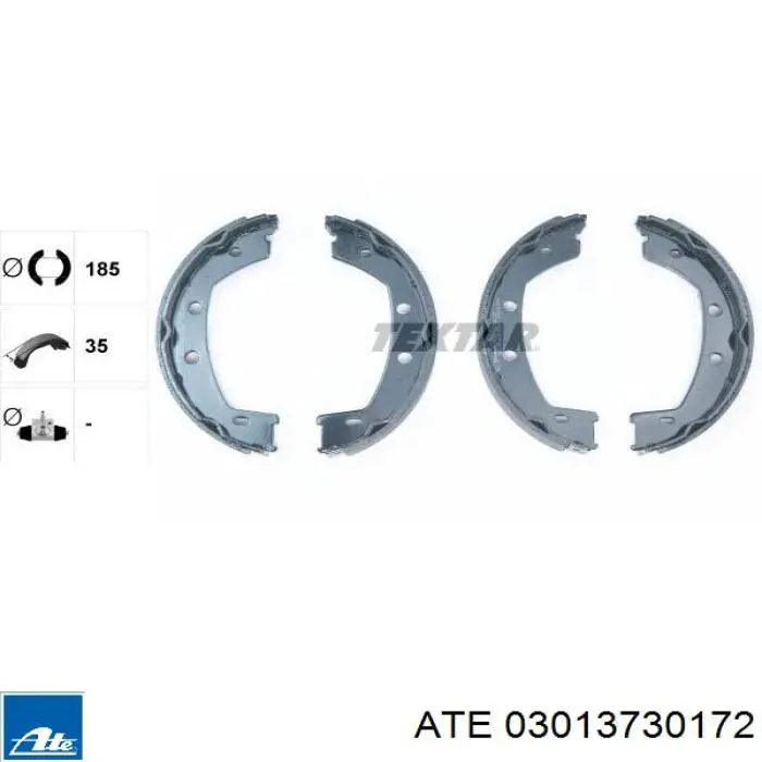 03.0137-3017.2 ATE zapatas de frenos de tambor traseras