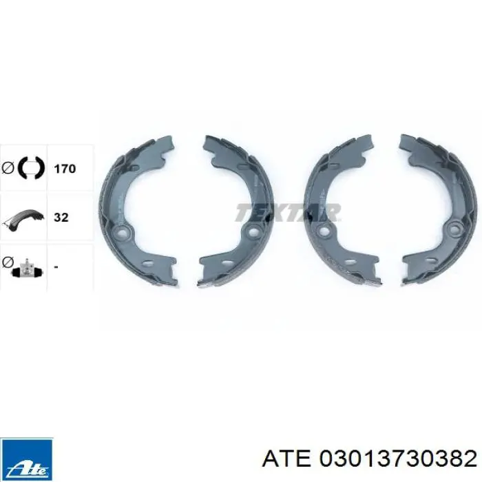 03.0137-3038.2 ATE juego de zapatas de frenos, freno de estacionamiento