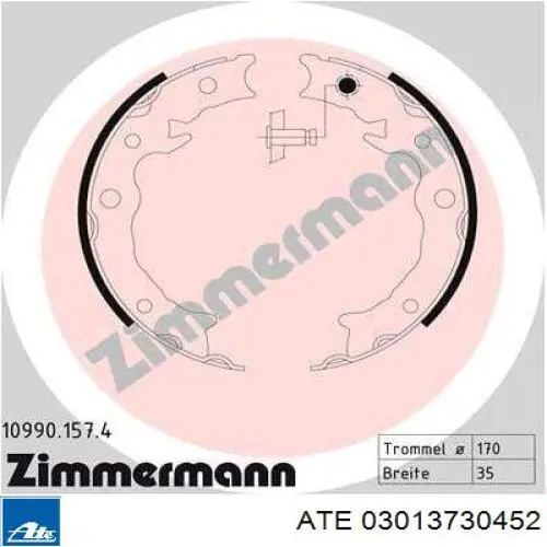 109901574 Zimmermann zapatas de freno de mano