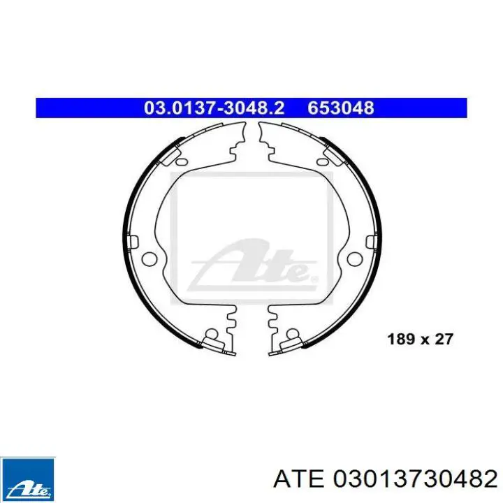 03.0137-3048.2 ATE juego de zapatas de frenos, freno de estacionamiento
