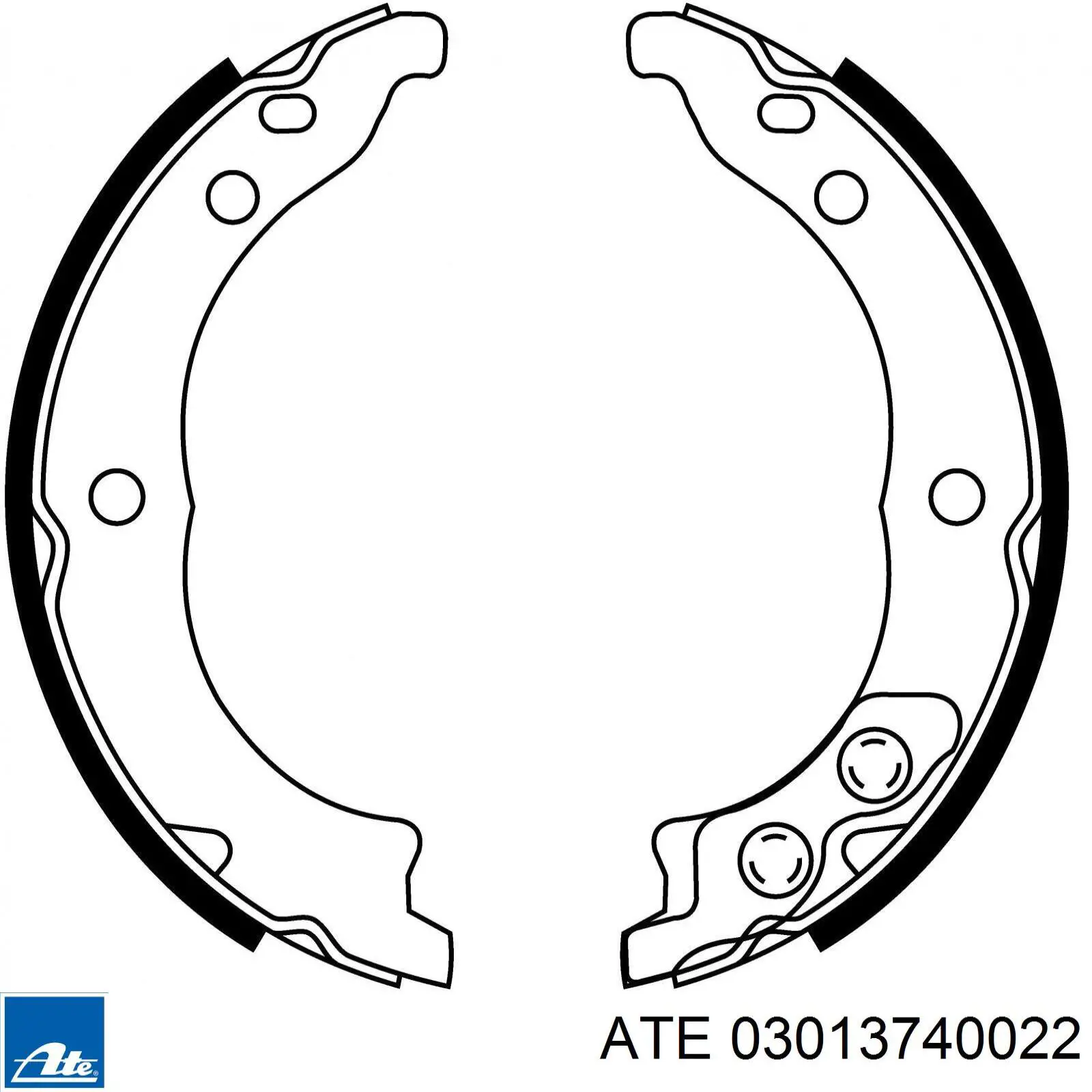 03.0137-4002.2 ATE juego de zapatas de frenos, freno de estacionamiento