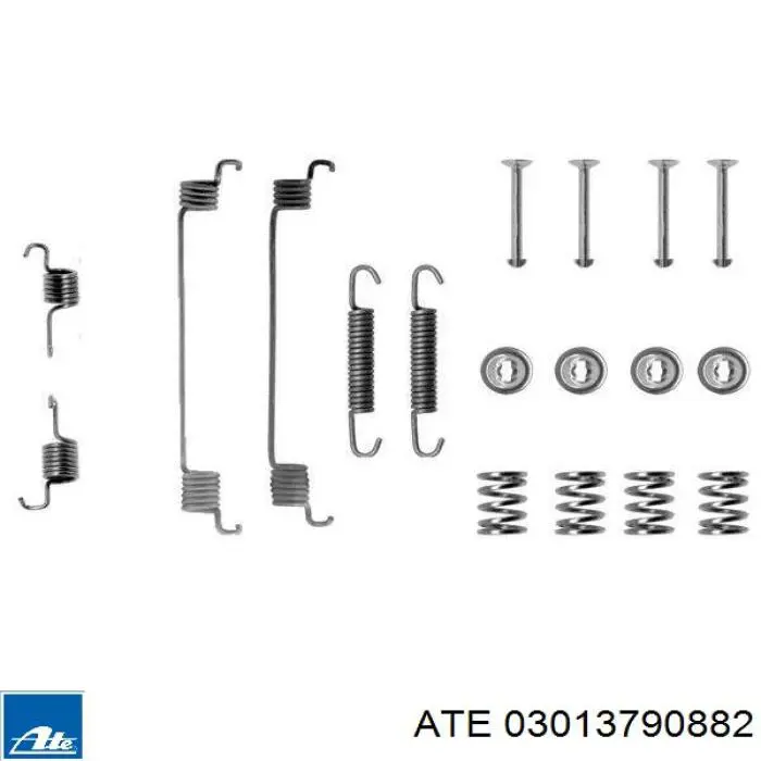 03.0137-9088.2 ATE kit de montaje, zapatas de freno traseras