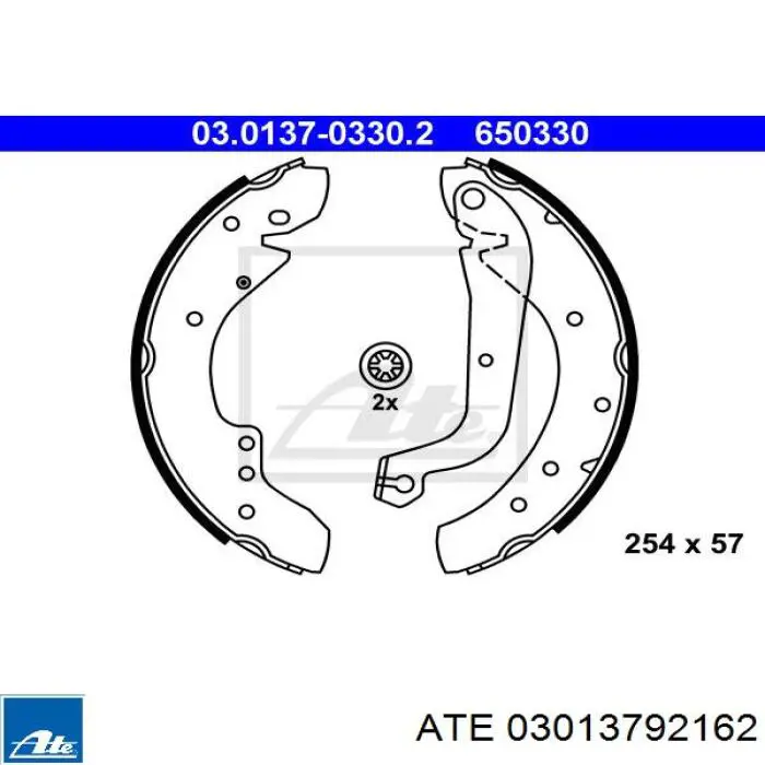 03.0137-9216.2 ATE kit de montaje, zapatas de freno traseras