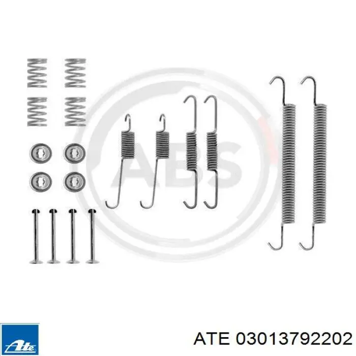 03.0137-9220.2 ATE kit de montaje, zapatas de freno traseras