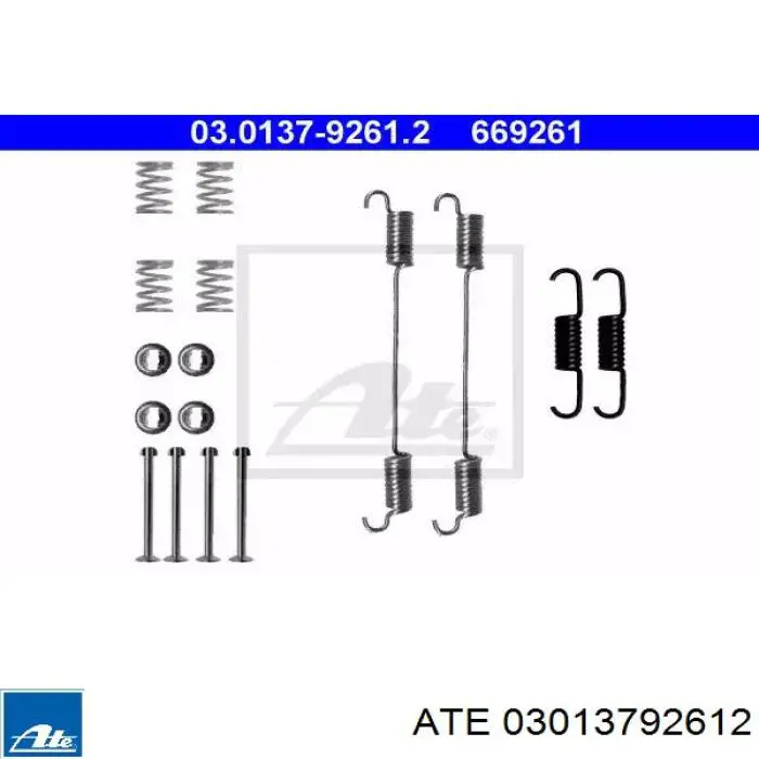 Kit de montaje de zapatas de freno traseras 7082146 Fiat/Alfa/Lancia