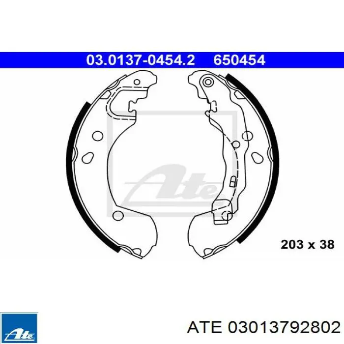 03.0137-9280.2 ATE kit de montaje, zapatas de freno traseras