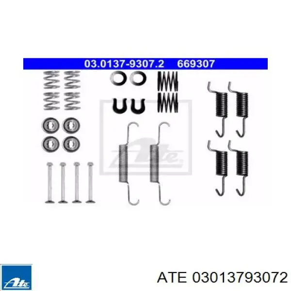 Comprar 03013793072 ATE Kit de montaje de zapatas de freno traseras