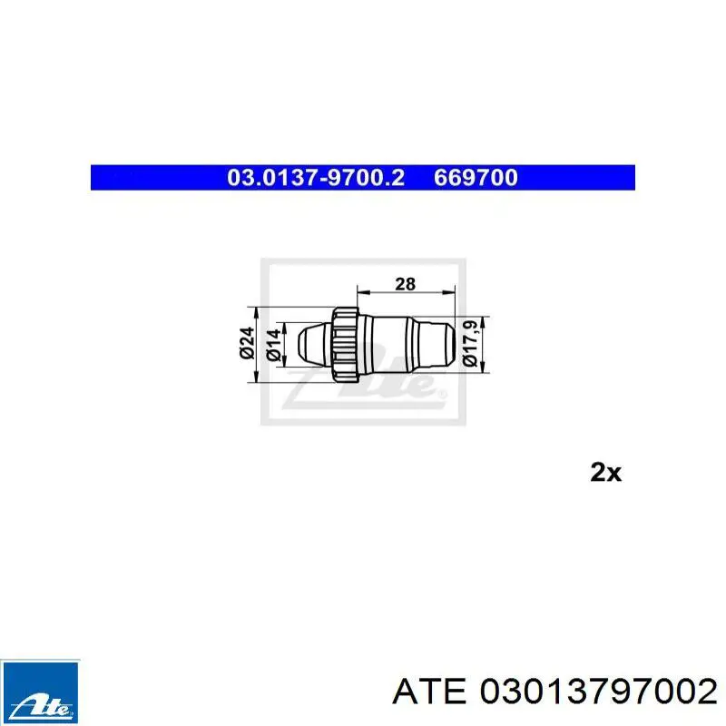 03013797002 ATE Kit de reparación del mecanismo de ajuste automático de zapatas de freno