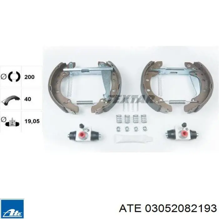 Kit de zapatas de frenos de tambor, con cilindros, completo ATE 03052082193 precio, desde 82,70 EUR