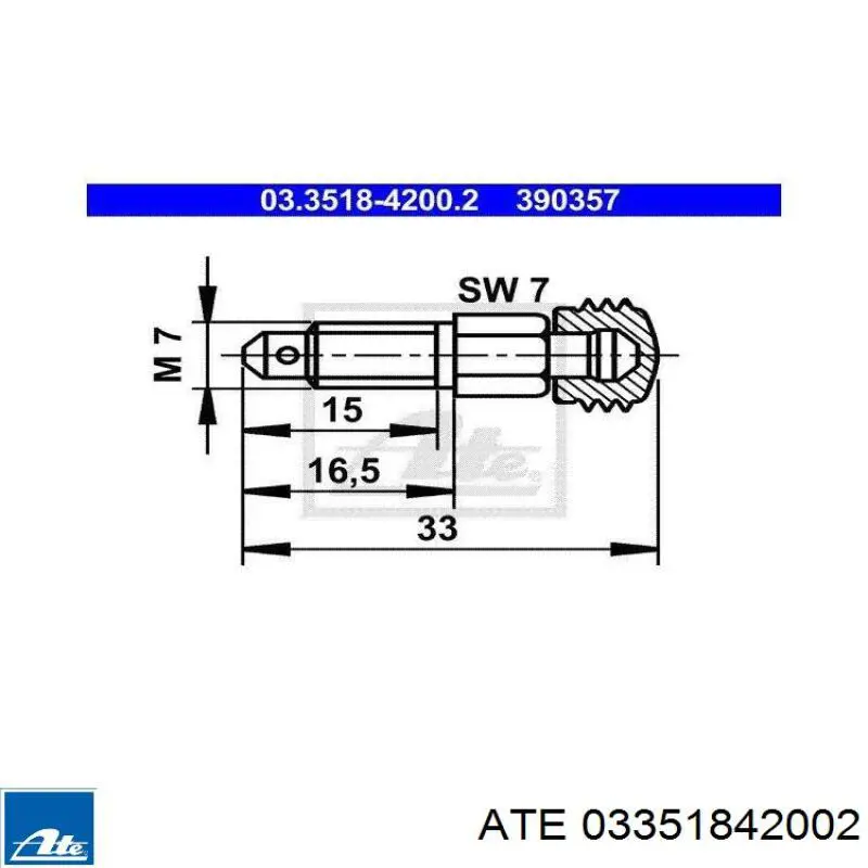 Tornillo/Valvula purga de aire, Pinza de freno Delantero para Volkswagen Passat (B2, 32B)