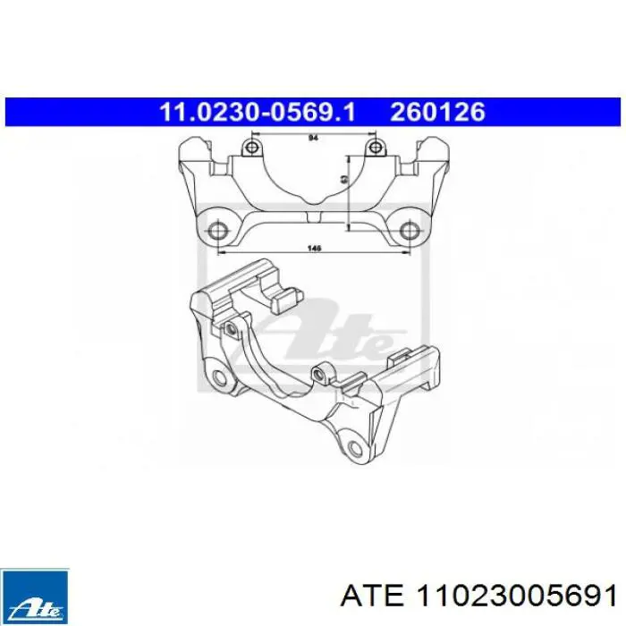 Comprar 11023005691 ATE Soporte de la pinza de freno delantera