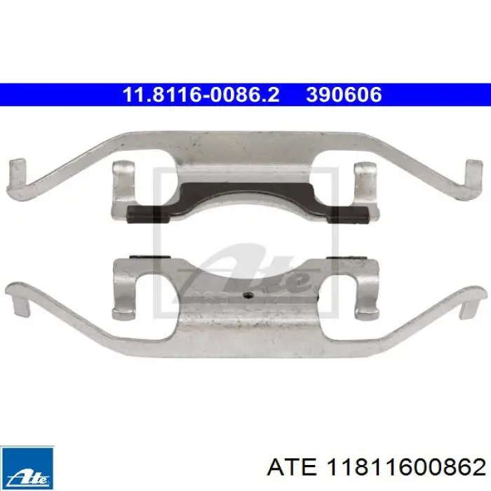 11811600862 ATE conjunto de muelles almohadilla discos traseros