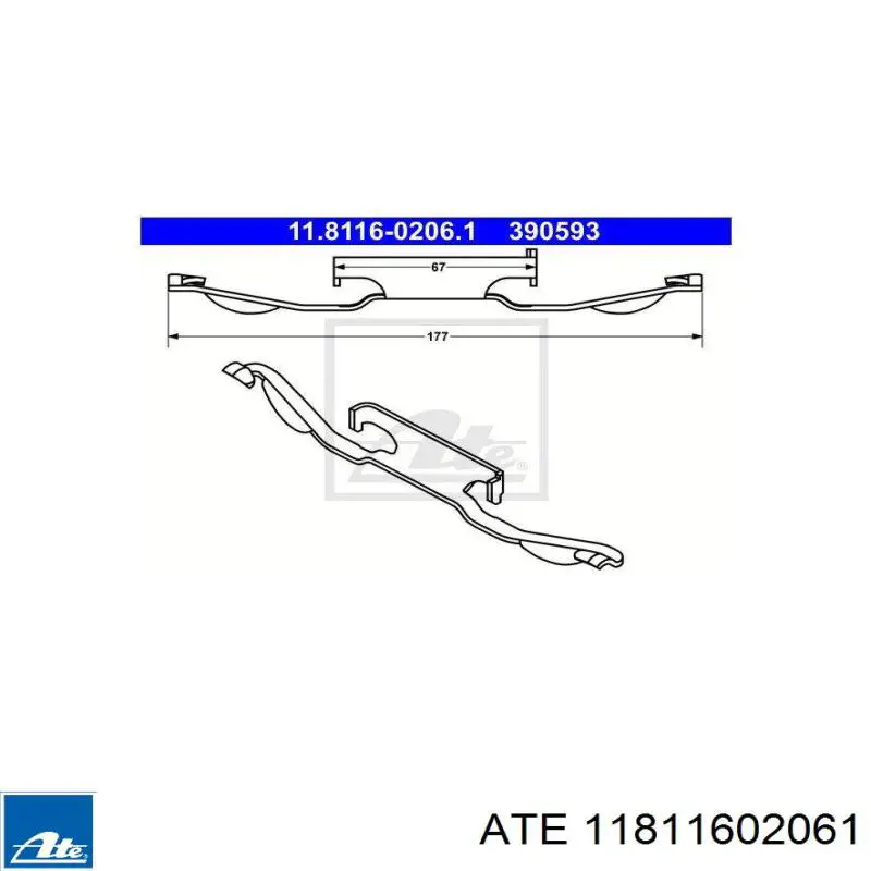 Resorte de retención de la pinza de freno ATE 11811602061 precio, desde 11,12 EUR