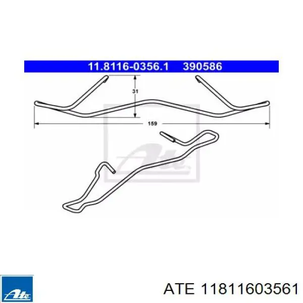 Juego de resortes de sujeción de pastillas de freno delanteras Opel 5542459