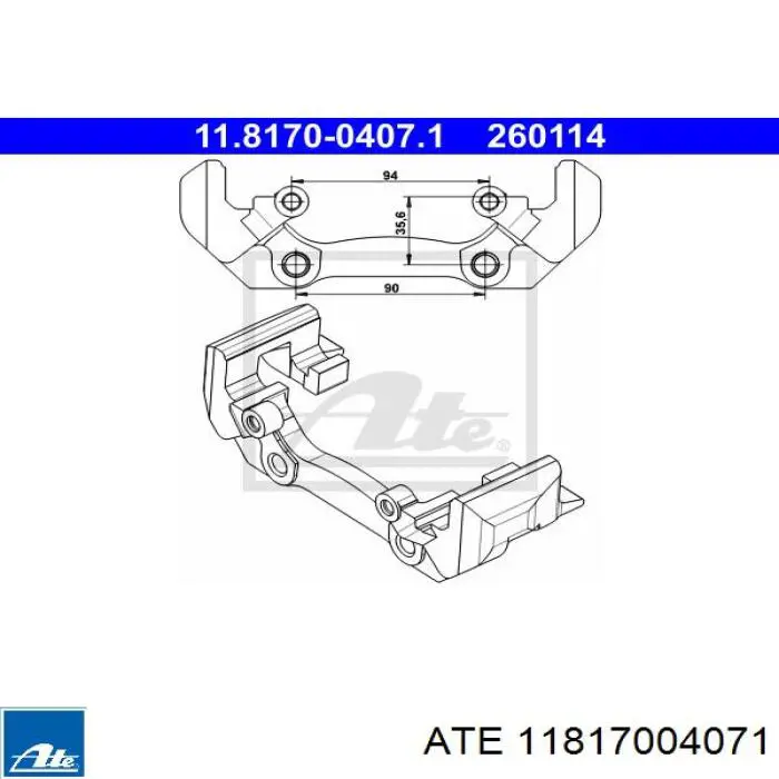 Comprar 11817004071 ATE Soporte de la pinza de freno trasera